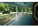 Inviting covered front porch with painted floor, white railings and a view of the front yard at 1624 Beatie Ave, Atlanta, GA 30310