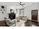 Comfortable living room features a fireplace, built-ins, and natural light at 611 Irwin Ne St, Atlanta, GA 30312
