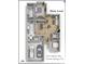 Main level floor plan featuring a garage, kitchen, dining area, living room, and bedroom at 3916 Abbott Way # 2, Powder Springs, GA 30127