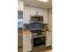 Modern kitchen featuring stainless steel oven and cooktop with tile backsplash at 1280 W Peachtree Nw St # 3709, Atlanta, GA 30309
