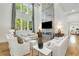 Sun-filled living room with fireplace, hardwood floors, large windows, and modern decor at 4201 Brookview Se Dr, Atlanta, GA 30339