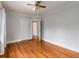 Classic bedroom with wood floors, ceiling fan, and neutral walls at 1007 Blue Ridge Ne Ave, Atlanta, GA 30306