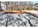 Wooded backyard featuring a stone birdbath and shade trees for a peaceful retreat at 2196 Abbott Dr, Buford, GA 30519