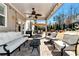 Inviting covered patio with comfortable seating, ceiling fan, and outdoor dining area, perfect for relaxation and entertaining at 2196 Abbott Dr, Buford, GA 30519