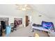 Attic bedroom with vaulted ceilings features a closet, a bed, and neutral carpeting at 4859 Clark Lake Nw Way, Acworth, GA 30102