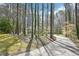 Long driveway leading to a well-maintained home nestled among mature trees and natural surroundings at 4859 Clark Lake Nw Way, Acworth, GA 30102