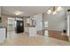Open floor plan featuring a kitchen with granite countertops and views to the living room at 5706 Spring Mill Cir, Lithonia, GA 30038