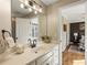 Charming bathroom with a white vanity, updated fixtures, and a mirror for a bright and clean aesthetic at 714 Billings Farm Ln, Canton, GA 30115