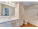 Bathroom featuring white cabinets, a toilet, bathtub, shower, and white walls over wood-look floors at 60 Kyler Way Way, Dallas, GA 30157