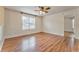 Bright and airy living room featuring beautiful wood laminate floors at 60 Kyler Way Way, Dallas, GA 30157