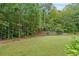 Wide backyard with well-maintained lawn, backing up to a tranquil wooded area for privacy at 4007 Fellowship Dr, Buford, GA 30519
