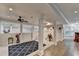 Open basement layout featuring supportive columns, a work out area, and neutral paint at 4580 Lakefield Bend Bnd, Berkeley Lake, GA 30096