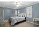 Cozy bedroom with blue walls, natural light, and neutral-colored accents at 1540 Cedar Bluff Trl, Marietta, GA 30062