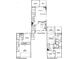 Detailed floor plan showing layout of first, second, and ground floors, including room dimensions and features at 1555 Brooksbank Dr, Brookhaven, GA 30319