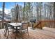 Spacious back deck perfect for entertaining with outdoor dining set and grill at 5712 Overlook Cir, Powder Springs, GA 30127