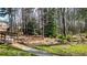 Picturesque backyard with a small bridge over a gentle creek, surrounded by lush greenery and trees at 1583 Mosaic Way, Smyrna, GA 30080