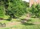 A winding walking path meanders through lush green lawns and trees in this idyllic community setting at 1583 Mosaic Way, Smyrna, GA 30080