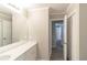 A clean bathroom showcasing a large mirror and ample counter space at 5845 Highway 92, Fairburn, GA 30213