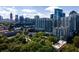 Aerial view of a community featuring mature trees and city skyline at 1116 Piedmont Ne Ave # 12, Atlanta, GA 30309