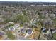 Aerial view of the neighborhood highlighting the house, landscape, and skyline at 1857 Defoor Ave, Atlanta, GA 30318