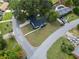 Aerial view of the property showcasing the home's layout, surrounding neighborhood, and ample green space at 463 Flint Trl, Jonesboro, GA 30236