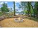 Cozy backyard fire pit area with stone surround, gravel, and Adirondack chairs at 253 Mcintosh Avenue Ne, Marietta, GA 30060