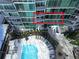 Aerial view of balcony, with a view of pool and lounge area at 923 Peachtree Ne St # 932, Atlanta, GA 30309