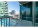 Balcony view overlooking the pool in this modern building at 923 Peachtree Ne St # 932, Atlanta, GA 30309