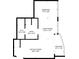 Floor plan showing layout of the condo with eat-in kitchen, living room, and balcony at 923 Peachtree Ne St # 932, Atlanta, GA 30309