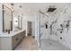 Sleek bathroom with modern vanities, frameless glass shower, and stylish fixtures at 61 Newcastle Sw St, Atlanta, GA 30314