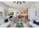 Bright and airy living space with views into the kitchen area and dining area; neutral color palette and modern finishes at 61 Newcastle Sw St, Atlanta, GA 30314