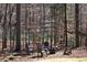 Secluded backyard with fire pit and serene lake views provides a relaxing outdoor space at 6880 Nantucket Cv, Cumming, GA 30041