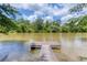 Scenic dock view, inviting connection with nature on calm water and sky backdrop at 200 Rivermere Way, Sandy Springs, GA 30350