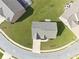 An aerial view displays a meticulously maintained lawn and roof with nearby neighborhood streets at 3243 Shoals Park Dr, Decatur, GA 30034