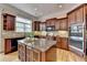Gourmet kitchen with a central island, modern appliances, and stylish cabinetry at 525 Water Shadow Ln, Alpharetta, GA 30022