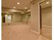 Basement space featuring mirrored wall, carpet flooring, and closet with mirrored doors at 4129 Lansfaire Ter, Suwanee, GA 30024