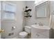 Cozy half-bathroom with modern fixtures and decor at 5292 Candleberry Sw Dr, Lilburn, GA 30047