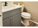 Neat bathroom featuring a modern vanity, sink, and toilet with a clean design at 20 Nw Marietta St # 8D, Atlanta, GA 30303