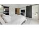Bright bedroom with modern sliding door and minimalist decor at 1742 Ridgeway Nw Ave, Atlanta, GA 30318