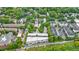 Aerial view of building exterior with balconies, surrounded by lush trees and neighborhood streets at 795 Ponce De Leon Ne Pl # C3, Atlanta, GA 30306