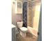 Cozy bathroom with shower-tub combination and stylish curtain at 32 Peachtree Nw St # 202, Atlanta, GA 30303