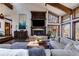 Comfortable living room with an ornate fireplace, large windows overlooking the landscape, and ample seating at 385 Grimes Bridge Rd, Roswell, GA 30075