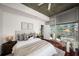 Bright and airy bedroom featuring hardwood floors, neutral tones, and expansive city views at 943 Peachtree Ne St # 1108, Atlanta, GA 30309
