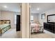 Bedroom with two beds and modern decor at 10166 Benton Woods Dr, Covington, GA 30014
