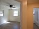 A bright bedroom with a ceiling fan, light-colored walls, and wood-look floors, showcasing a peaceful and inviting space at 2422 Clarissa Nw Dr, Atlanta, GA 30318