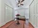 Main bedroom with sitting area with an area rug and a ceiling fan at 1012 Jubilee Way, Powder Springs, GA 30127