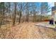 Large backyard with a wooded area and concrete patio, perfect for enjoying nature at 3999 Craggy Perch, Douglasville, GA 30135