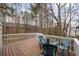 Deck boasts ample seating space and scenic views of the surrounding wooded area at 69 New Brunswick Ct, Suwanee, GA 30024