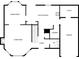 Detailed floor plan showcasing the layout of kitchen, dining, living, and garage on the ground level at 4396 Shelley Nw Ln, Lilburn, GA 30047