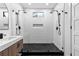 Bathroom featuring a frameless shower and black fixtures at 904 Kings Ne Ct, Atlanta, GA 30306